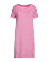 120% Lino Woman Mini Dress Pink Size 12 Linen