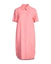 120% Lino Woman Mini Dress Salmon Pink Size 12 Linen