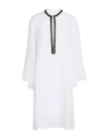 120% Lino Woman Mini Dress White Size 12 Linen