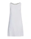 120% Lino Woman Mini Dress White Size 12 Linen