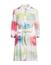 120% Lino Woman Mini Dress White Size 12 Linen In White
