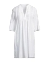 120% Lino Woman Mini Dress White Size 14 Linen In White