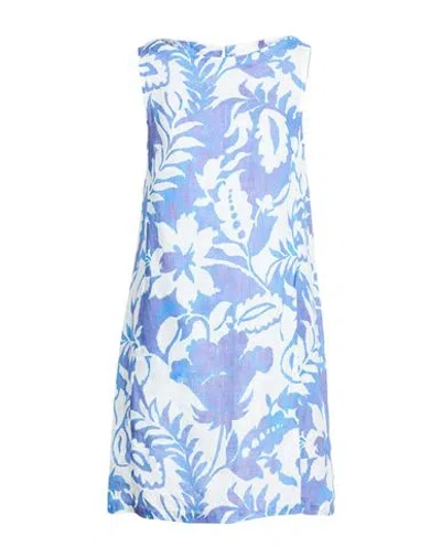 120% Lino Woman Mini Dress White Size 6 Linen In Multi