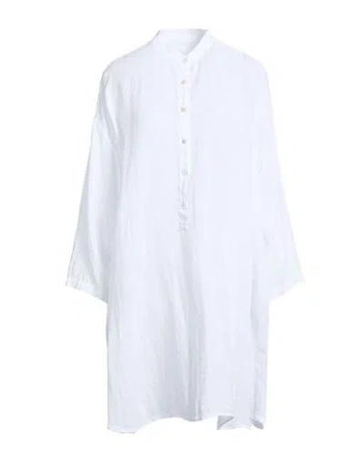 120% Lino Woman Mini Dress White Size M Linen