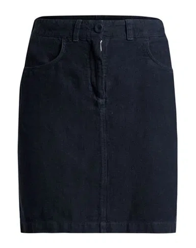 120% Lino Woman Mini Skirt Midnight Blue Size 2 Linen