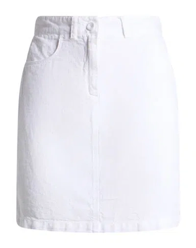 120% Lino Woman Mini Skirt White Size 2 Linen