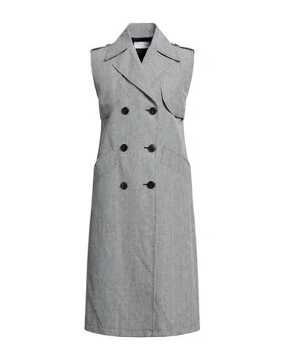 120% Lino Woman Overcoat & Trench Coat Black Size 10 Linen, Polyester