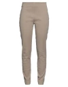 120% Lino Woman Pants Beige Size 2 Cotton, Linen, Elastane