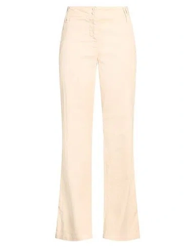 120% Lino Woman Pants Beige Size 4 Linen, Cotton, Elastane In Gold