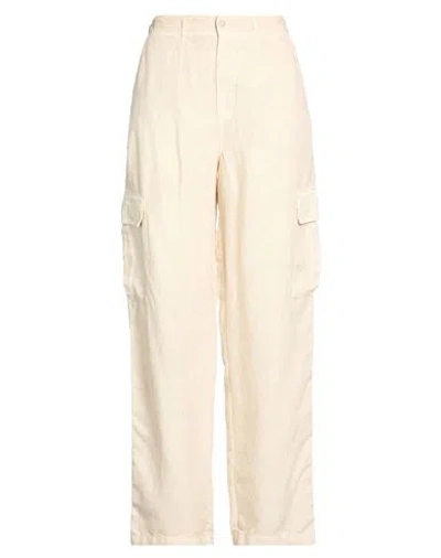 120% Lino Woman Pants Beige Size 6 Linen In Neutral