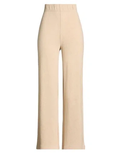 120% Lino Woman Pants Beige Size M Cashmere, Viscose, Linen, Wool In Neutral