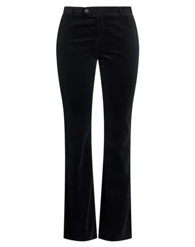 120% Lino Woman Pants Black Size 10 Cotton, Elastane