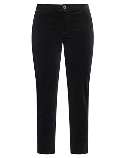 120% Lino Woman Pants Black Size 2 Cotton, Elastane
