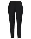 120% Lino Woman Pants Black Size 6 Wool, Polyester, Elastane In Black
