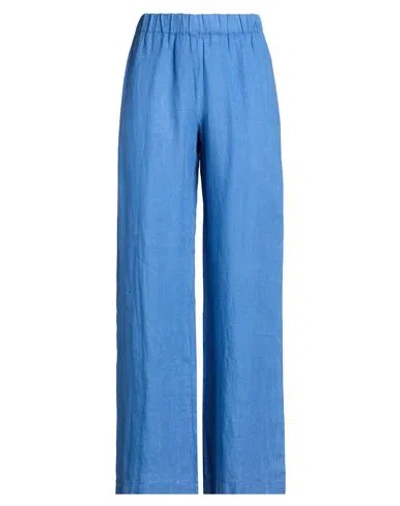 120% Lino Woman Pants Blue Size 12 Linen