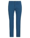 120% Lino Woman Pants Blue Size 12 Linen, Cotton, Elastane