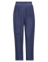 120% Lino Woman Pants Blue Size 2 Linen