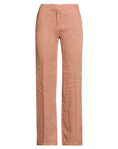 120% Lino Woman Pants Brown Size 4 Linen