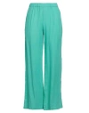 120% Lino Woman Pants Green Size 8 Linen