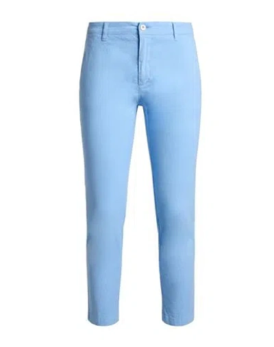 120% Lino Woman Pants Light Blue Size 2 Linen, Cotton, Elastane