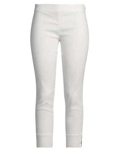 120% Lino Woman Pants Light Grey Size 10 Linen, Cotton, Elastane