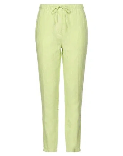 120% Lino Woman Pants Lime Green Size 6 Linen