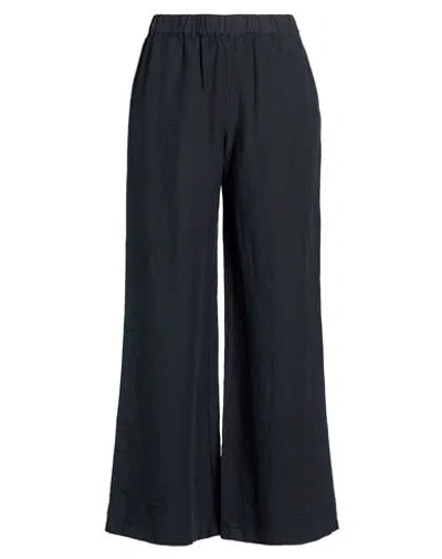 120% Lino Woman Pants Midnight Blue Size 8 Linen