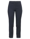 120% Lino Woman Pants Midnight Blue Size 8 Linen, Cotton, Elastane