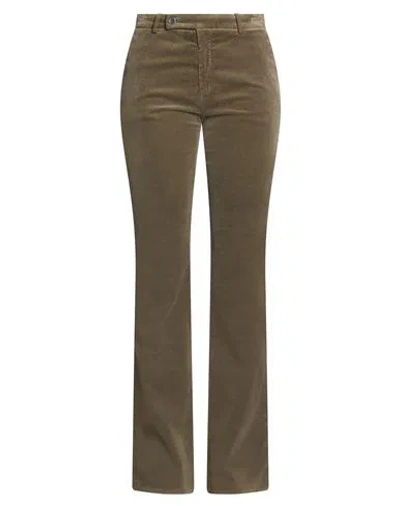 120% Lino Woman Pants Military Green Size 2 Cotton, Elastane
