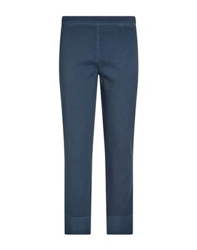 120% Lino Woman Pants Navy Size 2 Linen, Cotton, Elastane