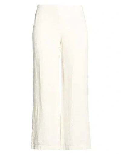 120% Lino Woman Pants Off White Size 12 Linen