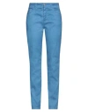 120% Lino Woman Pants Pastel Blue Size 4 Linen, Cotton, Elastane
