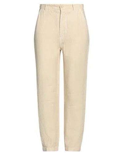 120% Lino Woman Pants Pastel Yellow Size 12 Linen