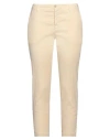 120% Lino Woman Pants Sand Size 12 Linen, Cotton, Elastane In Beige