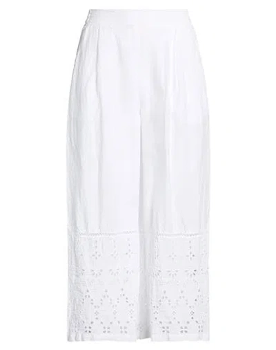 120% Lino Woman Pants White Size 12 Linen
