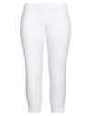 120% Lino Woman Pants White Size 12 Linen, Cotton, Elastane