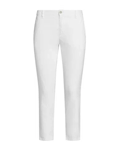 120% Lino Woman Pants White Size 4 Linen, Cotton, Elastane