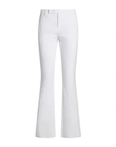 120% Lino Woman Pants White Size 6 Linen, Cotton, Elastane
