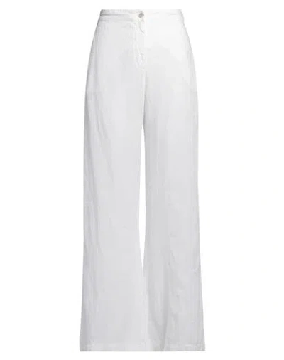 120% Lino Woman Pants White Size 8 Linen