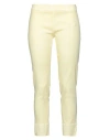 120% Lino Woman Pants Pastel Yellow Size 8 Linen, Cotton, Elastane