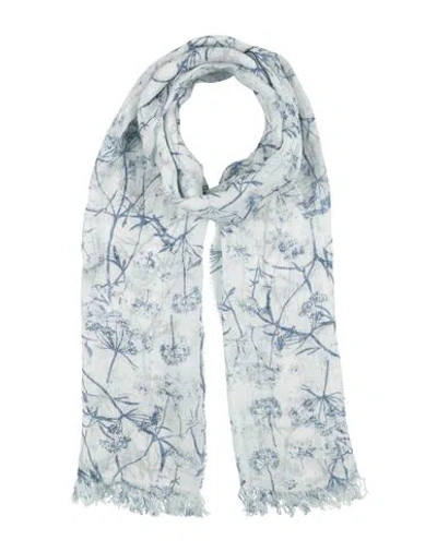 120% Lino Woman Scarf Blue Size - Linen