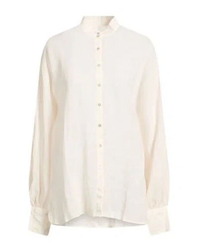 120% Lino Woman Shirt Apricot Size 10 Linen In Pink