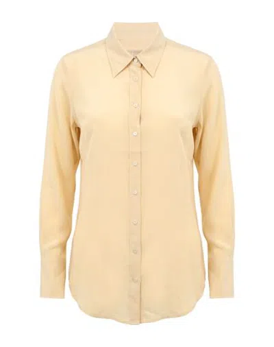 120% Lino Woman Shirt Beige Size 2 Silk In Neutral
