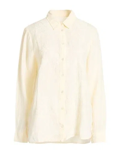 120% Lino Woman Shirt Beige Size 6 Linen In Sand
