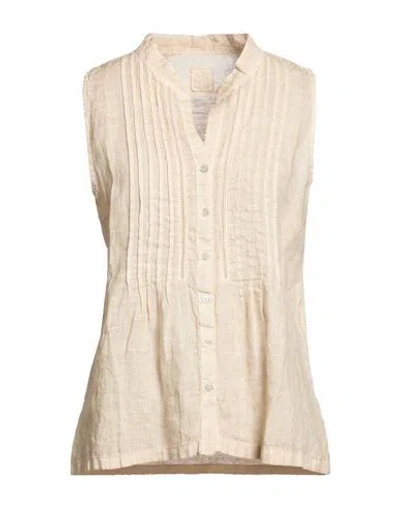 120% Lino Woman Shirt Beige Size S Linen In Nude