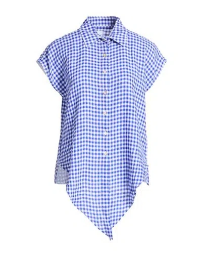 120% Lino Woman Shirt Blue Size 2 Linen