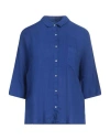 120% Lino Woman Shirt Blue Size 4 Linen
