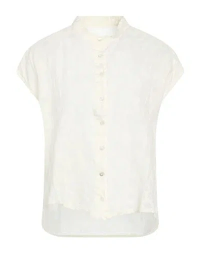 120% Lino Woman Shirt Cream Size 6 Linen In White