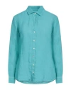 120% Lino Woman Shirt Emerald Green Size 12 Linen