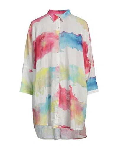 120% Lino Woman Shirt Garnet Size M Linen In Red